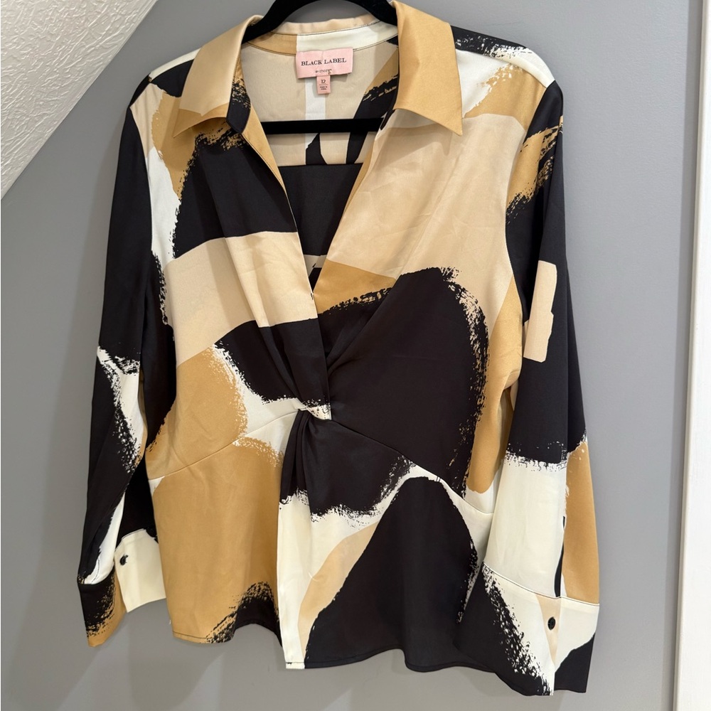 Black Label Black and Tan Button Down Shirt